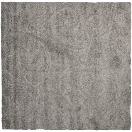 Safavieh 6 ft. 7 in. x 6 ft. 7 in. Square Grey and Beige Florida Shag Rug SG455-8013-7SQ
